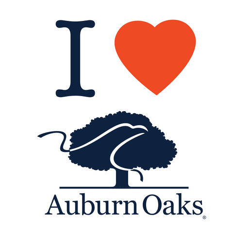 I Heart Auburn Oaks Square Decal